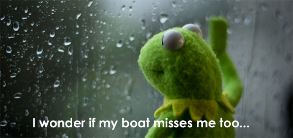 Kermit-I wonder if my boat misses me too